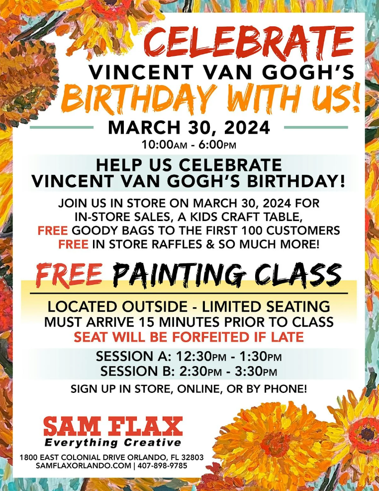 Sam Flax Van Gogh Birthday Celebration
